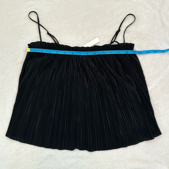 NWT!! MADEWELL WOMEN'S BLACK SLEEVELES NICOLE PLEATED RUFFLE TOP TANK Sz XXS - Picture 5 of 8